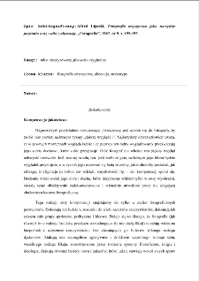 Fotografia artystyczna jako narzędzie poznania oraz walki z alienacją