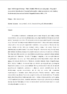 Widzenie przez fotografię, Fotografia i rzeczywistość wizualna