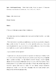 Przepis na reportaż. Z Tadeuszem Sobierajem rozmawia Marta Leśniakowska,