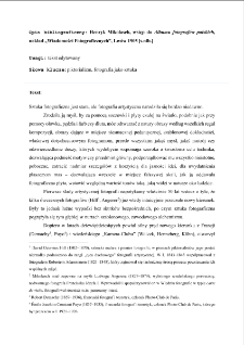 wstęp do Albumu fotograf&oacute;w polskich