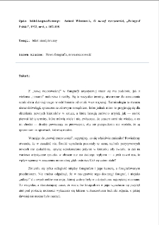 O nowej rzeczowości