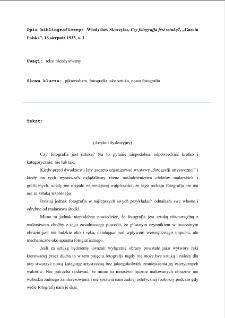 Czy fotografja jest sztuką?